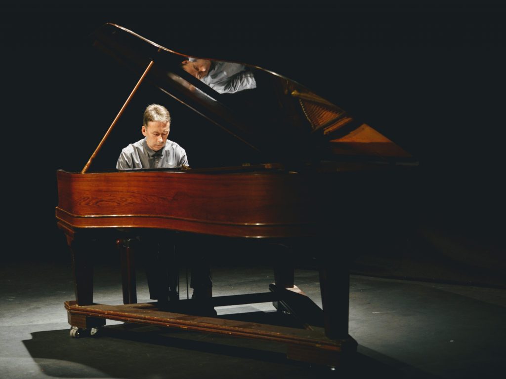 Brian playing Steinway poano