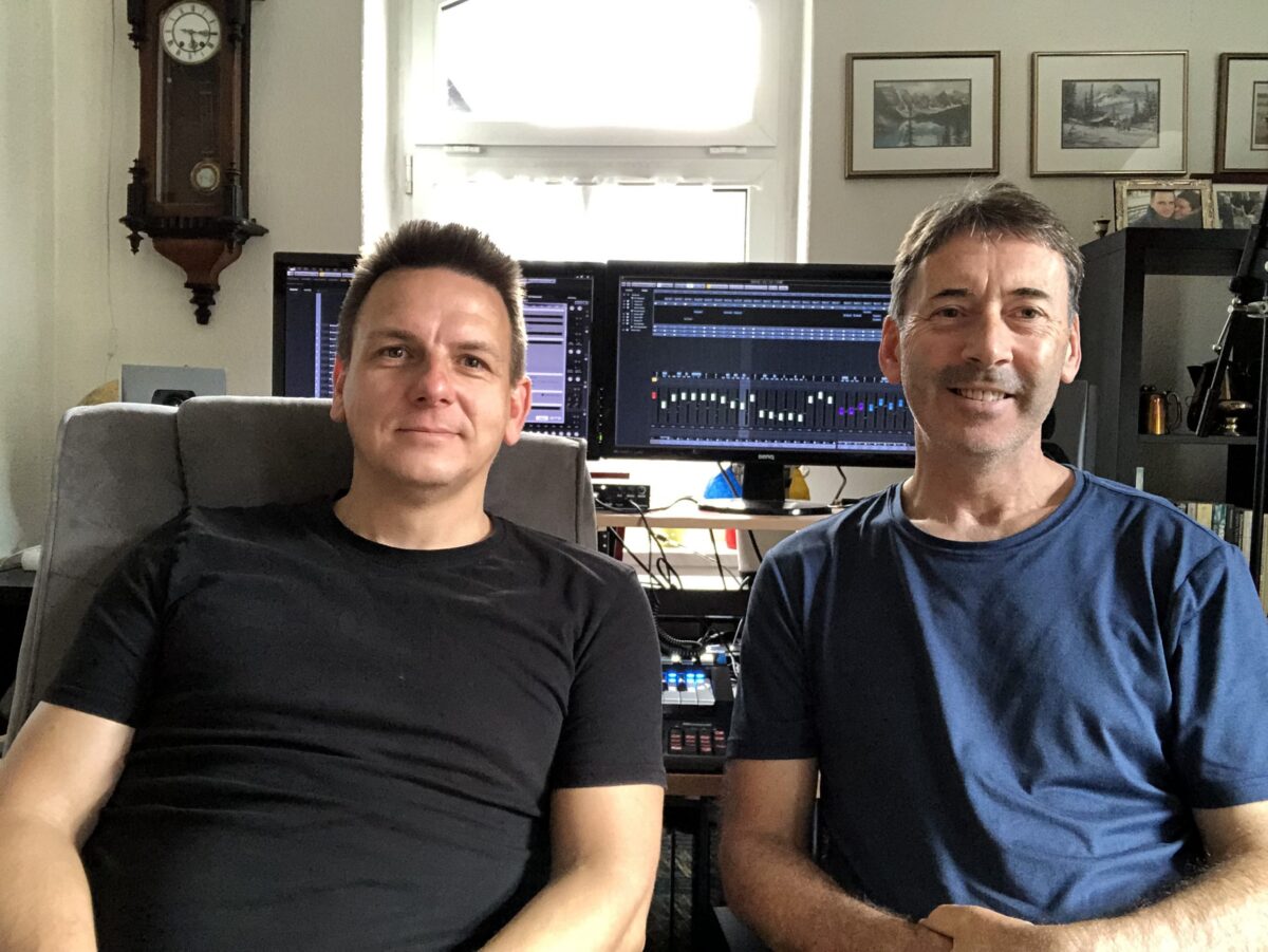 Zdiar band: Ralf and Brian in the studio recording Umbra