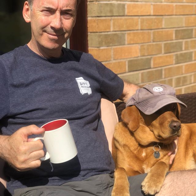 A break in recording. A break in the clouds with Bailey - coolest canine producer in all the land.
